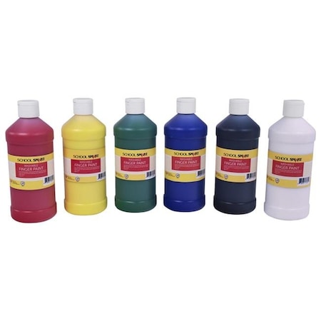 School Smart School Smart 2002433 1 Pint Washable Finger Paint; Assorted Primary Color - Set of 6 2002433